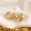 imageSWEETV Chunky Hoop Earrings for Women 925 Sterling Silver Post Triple Open Hoops Diameter 152030MMGold20mm