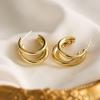 imageSWEETV Chunky Hoop Earrings for Women 925 Sterling Silver Post Triple Open Hoops Diameter 152030MMGold20mm