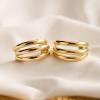 imageSWEETV Chunky Hoop Earrings for Women 925 Sterling Silver Post Triple Open Hoops Diameter 152030MMGold30mm