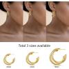 imageSWEETV Chunky Hoop Earrings for Women 925 Sterling Silver Post Triple Open Hoops Diameter 152030MMGold30mm
