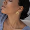 imageSWEETV Chunky Hoop Earrings for Women 925 Sterling Silver Post Triple Open Hoops Diameter 152030MMGold30mm