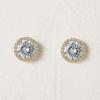 imageSWEETV Cubic Zirconia Stud Earrings 8mm Round Cut Rhinestone Hypoallergenic Earrings for Women ampamp Girls04Gold