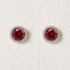 imageSWEETV Cubic Zirconia Stud Earrings 8mm Round Cut Rhinestone Hypoallergenic Earrings for Women ampamp Girls05Ruby