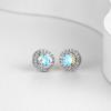 imageSWEETV Cubic Zirconia Stud Earrings 8mm Round Cut Rhinestone Hypoallergenic Earrings for Women ampamp Girls07Aurora Borealis