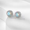 imageSWEETV Cubic Zirconia Stud Earrings 8mm Round Cut Rhinestone Hypoallergenic Earrings for Women ampamp Girls07Aurora Borealis