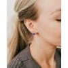 imageSWEETV Cubic Zirconia Stud Earrings 8mm Round Cut Rhinestone Hypoallergenic Earrings for Women ampamp Girls09Violet