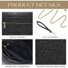 imageSWEETV Evening Clutch Purses for Women Elegant Wristlet Wallets Crocodile Pattern PU Leather Cross body Purse FormalWeddingBlack