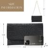 imageSWEETV Evening Clutch Purses for Women Elegant Wristlet Wallets Crocodile Pattern PU Leather Cross body Purse FormalWeddingBlack