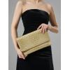 imageSWEETV Evening Clutch Purses for Women Elegant Wristlet Wallets Crocodile Pattern PU Leather Cross body Purse FormalWeddingGold