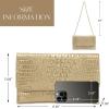 imageSWEETV Evening Clutch Purses for Women Elegant Wristlet Wallets Crocodile Pattern PU Leather Cross body Purse FormalWeddingGold