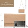 imageSWEETV Evening Clutch Purses for Women Elegant Wristlet Wallets Crocodile Pattern PU Leather Cross body Purse FormalWeddingNude