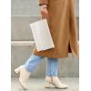 imageSWEETV Evening Clutch Purses for Women Elegant Wristlet Wallets Crocodile Pattern PU Leather Cross body Purse FormalWeddingWhite