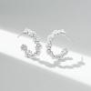 imageSWEETV Pearl Earrings for Women 14K Gold Plated Small Pearl Hoop Earrings Open Huggie Stud Earrings Jewelry Gift for Women Girls01 Silver