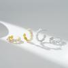 imageSWEETV Pearl Earrings for Women 14K Gold Plated Small Pearl Hoop Earrings Open Huggie Stud Earrings Jewelry Gift for Women Girls01 Silver