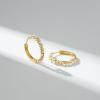 imageSWEETV Pearl Earrings for Women 14K Gold Plated Small Pearl Hoop Earrings Open Huggie Stud Earrings Jewelry Gift for Women Girls02 Gold