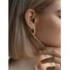 imageSWEETV Pearl Earrings for Women 14K Gold Plated Small Pearl Hoop Earrings Open Huggie Stud Earrings Jewelry Gift for Women Girls02 Gold