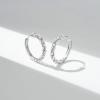 imageSWEETV Pearl Earrings for Women 14K Gold Plated Small Pearl Hoop Earrings Open Huggie Stud Earrings Jewelry Gift for Women Girls02 Silver