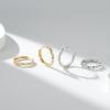 imageSWEETV Pearl Earrings for Women 14K Gold Plated Small Pearl Hoop Earrings Open Huggie Stud Earrings Jewelry Gift for Women Girls02 Silver