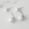 imageSWEETV Pearl Earrings for WomenGold Plated Pearl Drop Dangle EarringsPearl Ear Jacket Earrings Dainty Pearl Front Back Stud Earrings for Women Birthday Gift for HerStyle4Silver