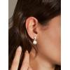 imageSWEETV Pearl Earrings for WomenGold Plated Pearl Drop Dangle EarringsPearl Ear Jacket Earrings Dainty Pearl Front Back Stud Earrings for Women Birthday Gift for HerStyle1Silver