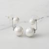 imageSWEETV Pearl Earrings for WomenGold Plated Pearl Drop Dangle EarringsPearl Ear Jacket Earrings Dainty Pearl Front Back Stud Earrings for Women Birthday Gift for HerStyle4Silver