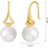 imageSWEETV Pearl Earrings for WomenGold Plated Pearl Drop Dangle EarringsPearl Ear Jacket Earrings Dainty Pearl Front Back Stud Earrings for Women Birthday Gift for HerStyle3Gold