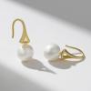 imageSWEETV Pearl Earrings for WomenGold Plated Pearl Drop Dangle EarringsPearl Ear Jacket Earrings Dainty Pearl Front Back Stud Earrings for Women Birthday Gift for HerStyle3Gold