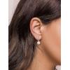 imageSWEETV Pearl Earrings for WomenGold Plated Pearl Drop Dangle EarringsPearl Ear Jacket Earrings Dainty Pearl Front Back Stud Earrings for Women Birthday Gift for HerStyle3Silver