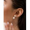 imageSWEETV Pearl Earrings for WomenGold Plated Pearl Drop Dangle EarringsPearl Ear Jacket Earrings Dainty Pearl Front Back Stud Earrings for Women Birthday Gift for HerStyle4Gold
