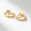 imageSWEETV Small Hoop Earrings 925 Sterling Silver PostHypoallergenic Huggie Earrings for WomenCubic Zirconia Tiny Cartilage Earrings10mmGold