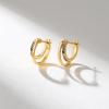 imageSWEETV Small Hoop Earrings 925 Sterling Silver PostHypoallergenic Huggie Earrings for WomenCubic Zirconia Tiny Cartilage Earrings10mmRainbowGold