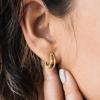 imageSWEETV Small Hoop Earrings 925 Sterling Silver PostHypoallergenic Huggie Earrings for WomenCubic Zirconia Tiny Cartilage Earrings10mmRainbowGold