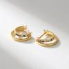 imageSWEETV Small Hoop Earrings 925 Sterling Silver PostHypoallergenic Huggie Earrings for WomenCubic Zirconia Tiny Cartilage Earrings10mmRainbowGold