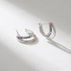 imageSWEETV Small Hoop Earrings 925 Sterling Silver PostHypoallergenic Huggie Earrings for WomenCubic Zirconia Tiny Cartilage Earrings10mmRainbowSilver