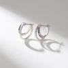 imageSWEETV Small Hoop Earrings 925 Sterling Silver PostHypoallergenic Huggie Earrings for WomenCubic Zirconia Tiny Cartilage Earrings10mmRainbowSilver