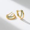 imageSWEETV Small Hoop Earrings 925 Sterling Silver PostHypoallergenic Huggie Earrings for WomenCubic Zirconia Tiny Cartilage Earrings10mmTurquoiseGold