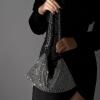 imageSWEETV Sparkly Rhinestone Purse for Women Silver Clutch Purse Small Glitter Handbags for Weddings Promand PartiesBlack