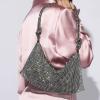 imageSWEETV Sparkly Rhinestone Purse for Women Silver Clutch Purse Small Glitter Handbags for Weddings Promand PartiesBlack