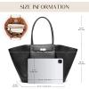 imageVegan Leather Tote Bags Dressy Top Handle Purses and Handbags for Women Shoulder Bag with Large CapacityBlack