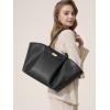 imageVegan Leather Tote Bags Dressy Top Handle Purses and Handbags for Women Shoulder Bag with Large CapacityBlack