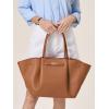 imageVegan Leather Tote Bags Dressy Top Handle Purses and Handbags for Women Shoulder Bag with Large CapacityCaramel Brown