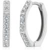 imageSWEETV 925 Sterling Silver Hoop Earrings for Women  Small Lightweight Hypoallergenic Huggie Hoops01SilverCZ
