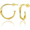 imageSWEETV 925 Sterling Silver Hoop Earrings for Women  Small Lightweight Hypoallergenic Huggie Hoops02Gold15mm