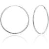 imageSWEETV 925 Sterling Silver Hoop Earrings for Women Lightweight Endless Silver Thin Hoops 2030405060MM40MM