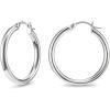 imageSWEETV 925 Sterling Silver Hoop EarringsChunky Huggie Earrings for Women Diameter 25304050MM3Silver40mm