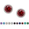 imageSWEETV Cubic Zirconia Stud Earrings 8mm Round Cut Rhinestone Hypoallergenic Earrings for Women ampamp Girls05Ruby