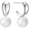imageSWEETV Pearl Earrings for WomenGold Plated Pearl Drop Dangle EarringsPearl Ear Jacket Earrings Dainty Pearl Front Back Stud Earrings for Women Birthday Gift for HerStyle1Silver
