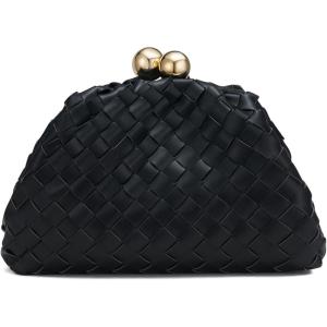 imageDressy Woven Clutch Purses for Women Evening Wedding Formal OccasionDumpling Crossbody Shoulder Handbags for WomenBlack