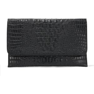 imageSWEETV Evening Clutch Purses for Women Elegant Wristlet Wallets Crocodile Pattern PU Leather Cross body Purse FormalWeddingBlack