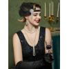 imageSWEETV 1920s Flapper Accessories Set for Women Roaring 20s Great Gatsby Headband Flapper Costume Accessories 070409F09 Black